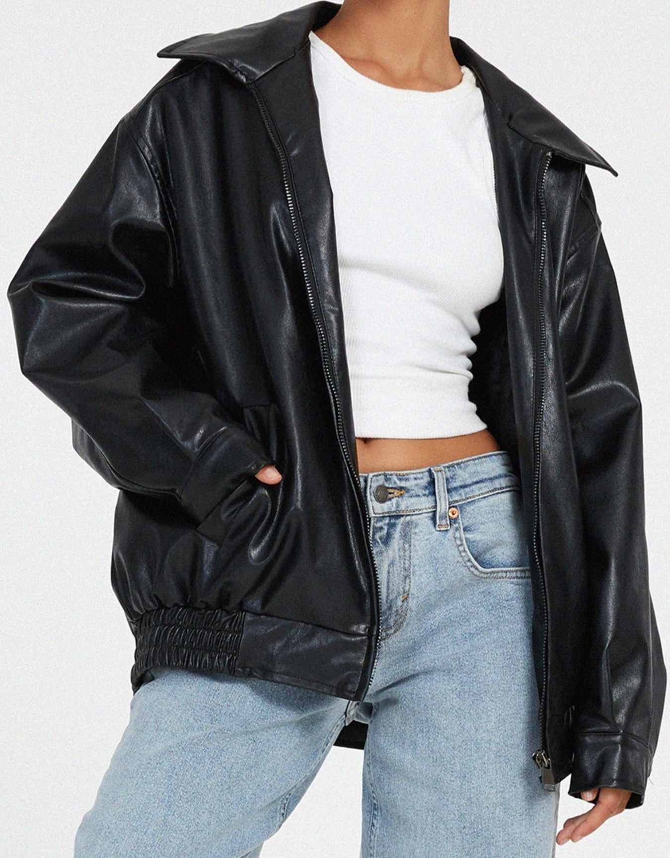 Cleo - Oversized Leather Jacket