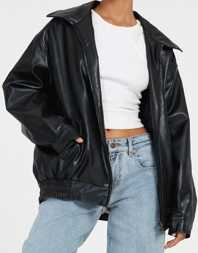 Cleo - Oversized Leather Jacket