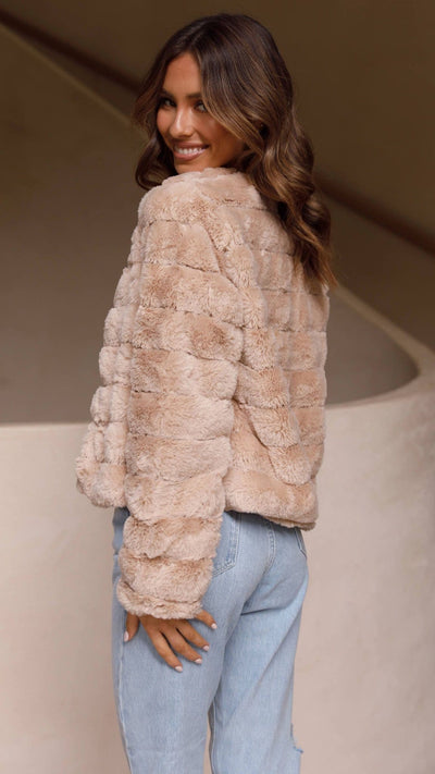 Annie - Faux Fur Crop Jacket