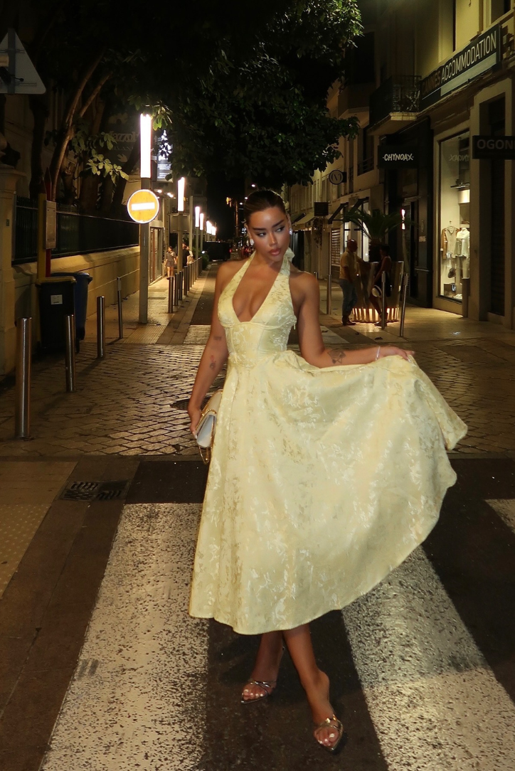 Chelsey - Yellow Midi Dress