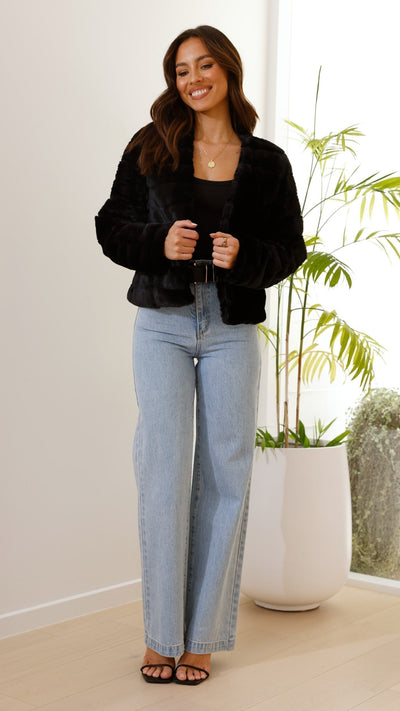 Annie - Faux Fur Crop Jacket