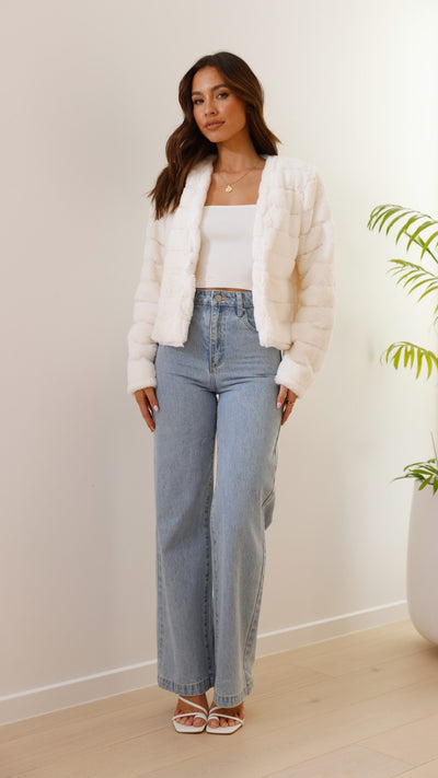 Annie - Faux Fur Crop Jacket