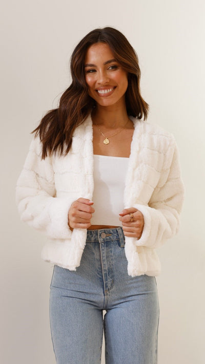 Annie - Faux Fur Crop Jacket