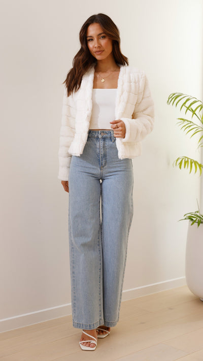 Annie - Faux Fur Crop Jacket