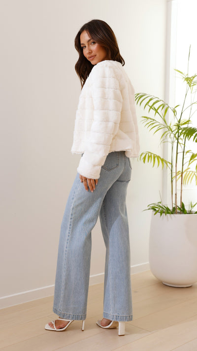 Annie - Faux Fur Crop Jacket