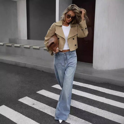 Hilde - Stylish Cropped Trench Coat