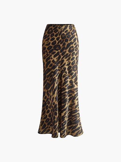 Jill - Slim Leopard Print Maxi Skirt
