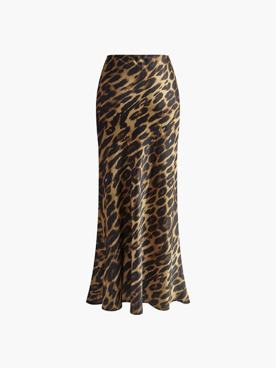Jill - Slim Leopard Print Maxi Skirt