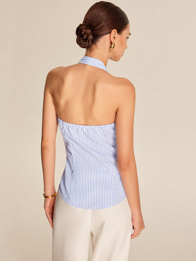 Ava - Striped Halter Top