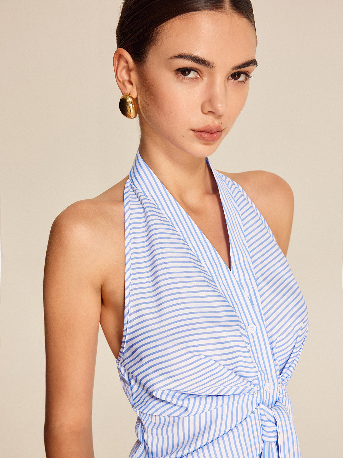 Ava - Striped Halter Top