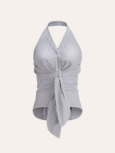 Ava - Striped Halter Top