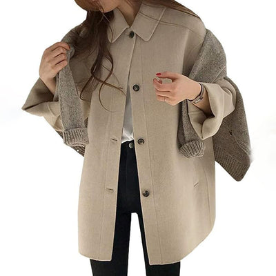 Jenny - Cozy button closure coat for women