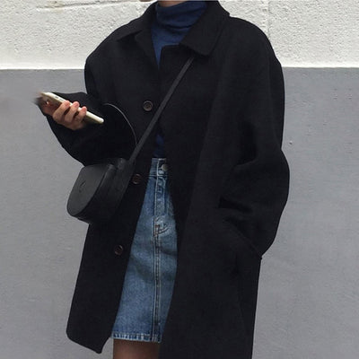 Jenny - Cozy button closure coat for women