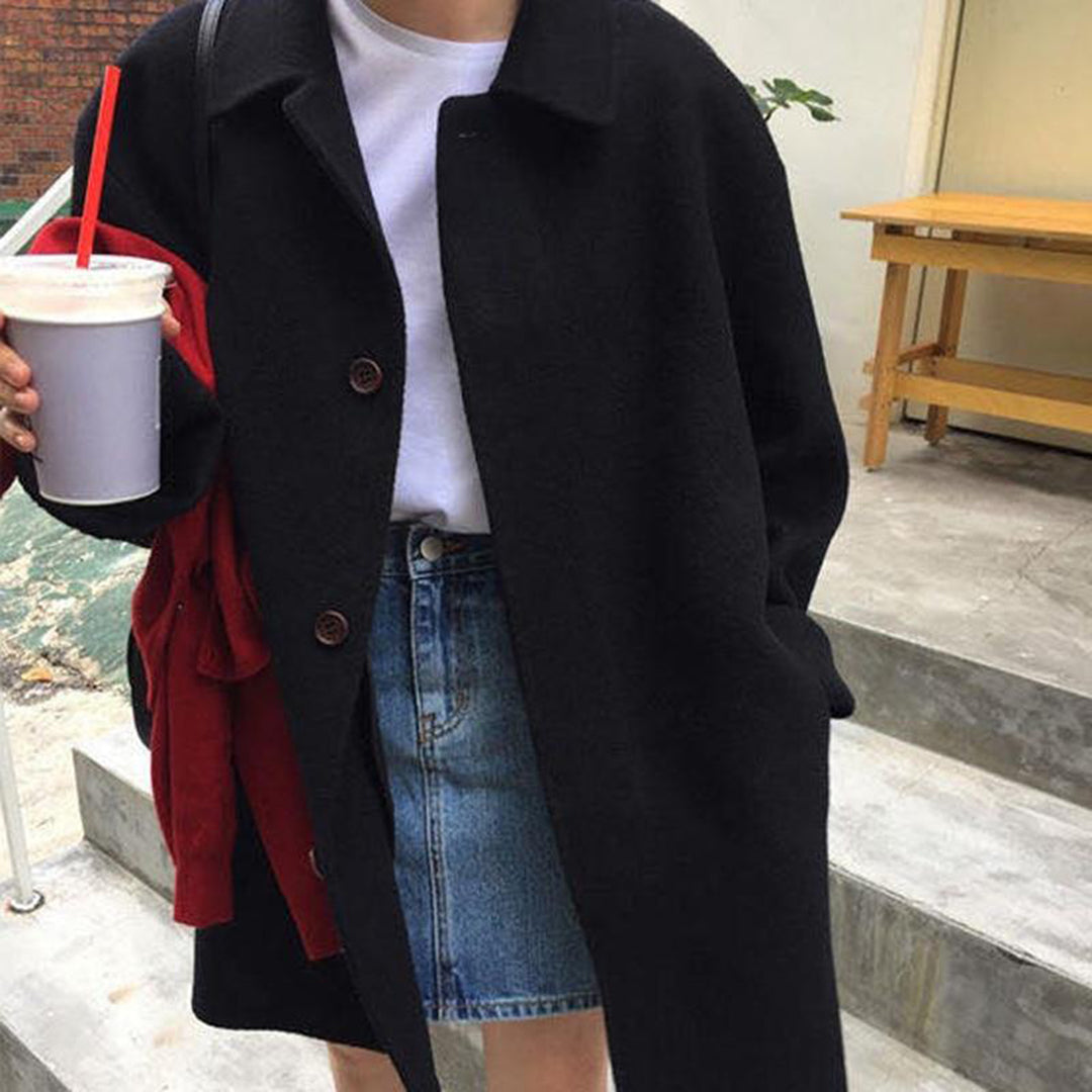 Jenny - Cozy button closure coat for women