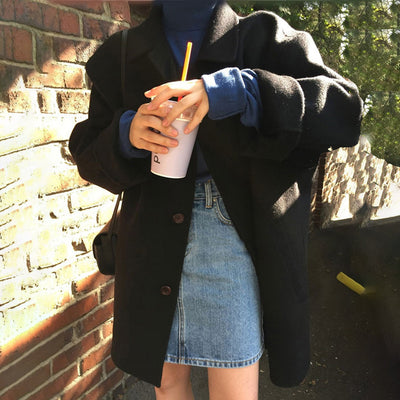 Jenny - Cozy button closure coat for women