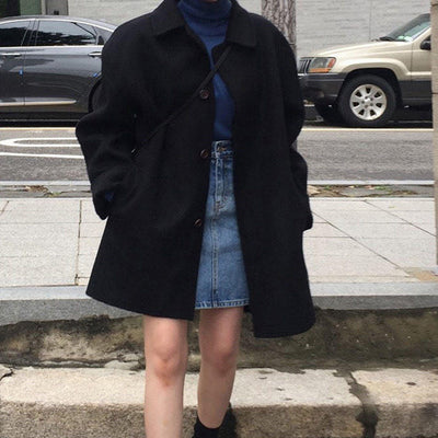 Jenny - Cozy button closure coat for women