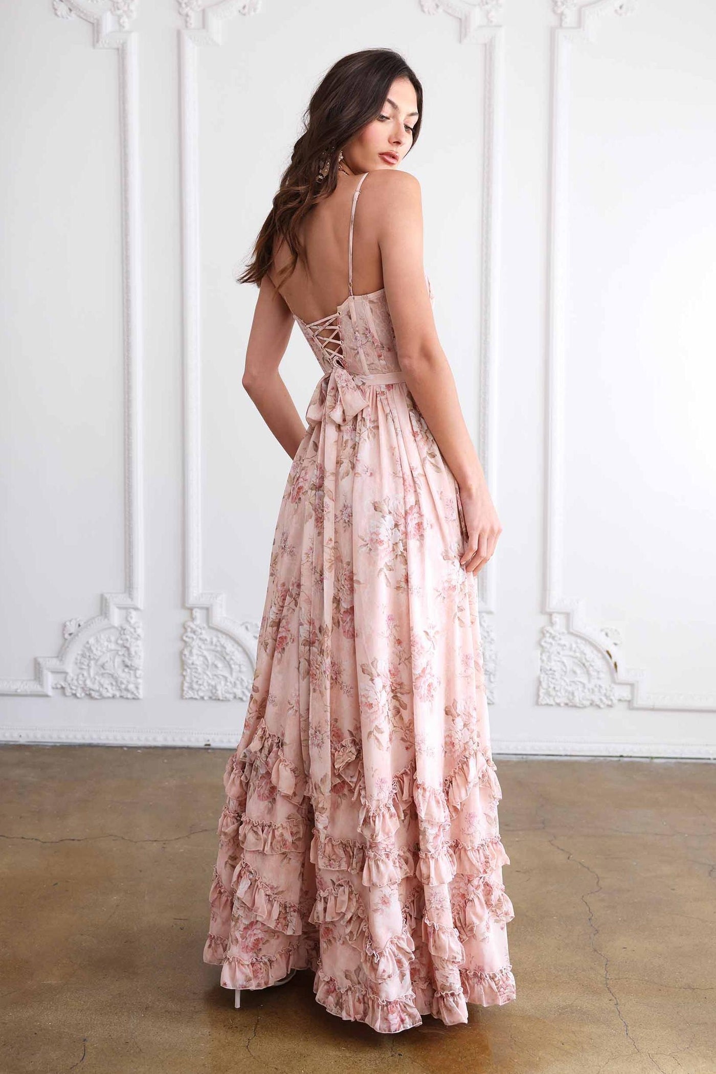 Jessica - Pink Floral Maxi Dress