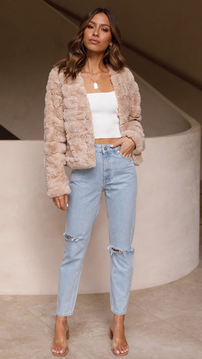 Annie - Faux Fur Crop Jacket