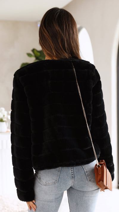 Annie - Faux Fur Crop Jacket