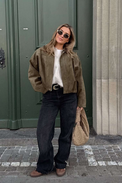 Joyce - Suede Bomber Jacket