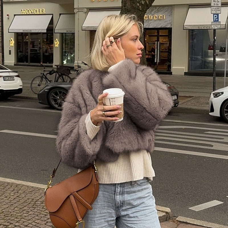 Sariah - Faux Fur Cropped Jacket