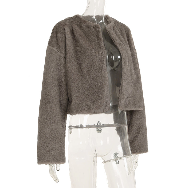 Sariah - Faux Fur Cropped Jacket
