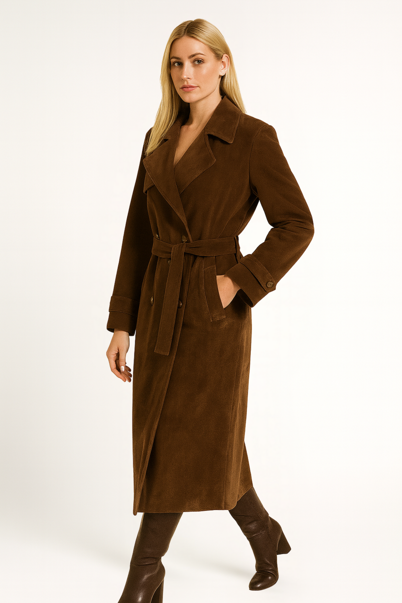 The Femave | Suede Trench Coat Women