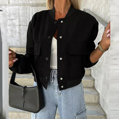 Lizzie - Cropped Bomber Jacket