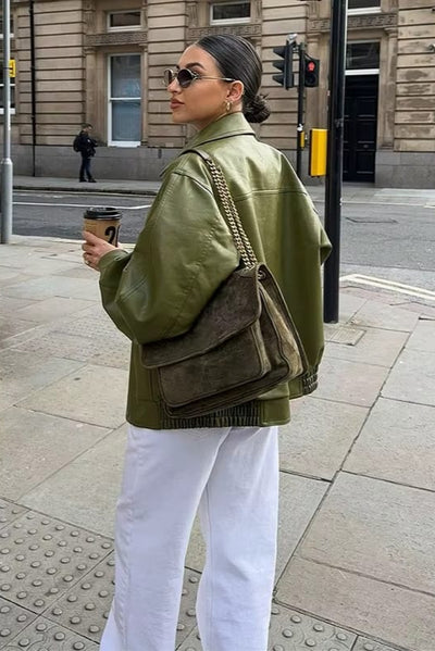 Félicienne - Oversized Leather Jacket