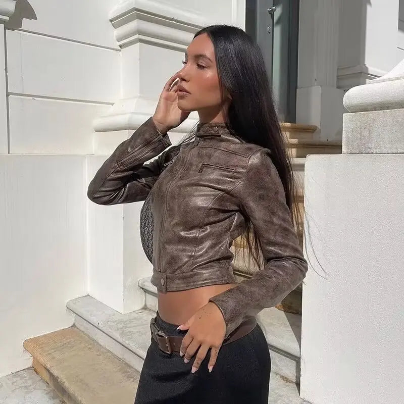 Lilian - Cropped Leather Jacket