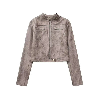 Lilian - Cropped Leather Jacket