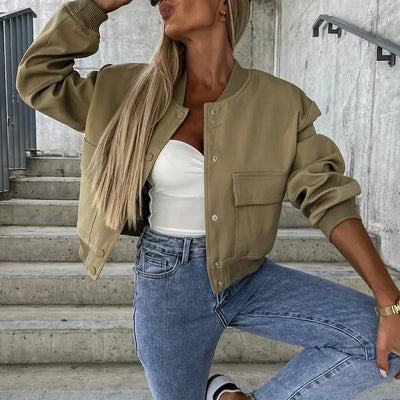 Lizzie - Cropped Bomber Jacket