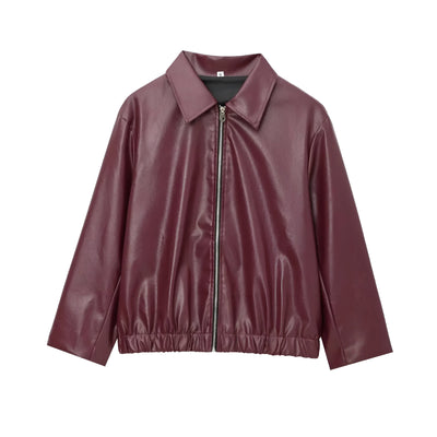 Rachelle - Leather Bomber Jacket