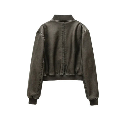 Amira - Leather Bomber Jacket