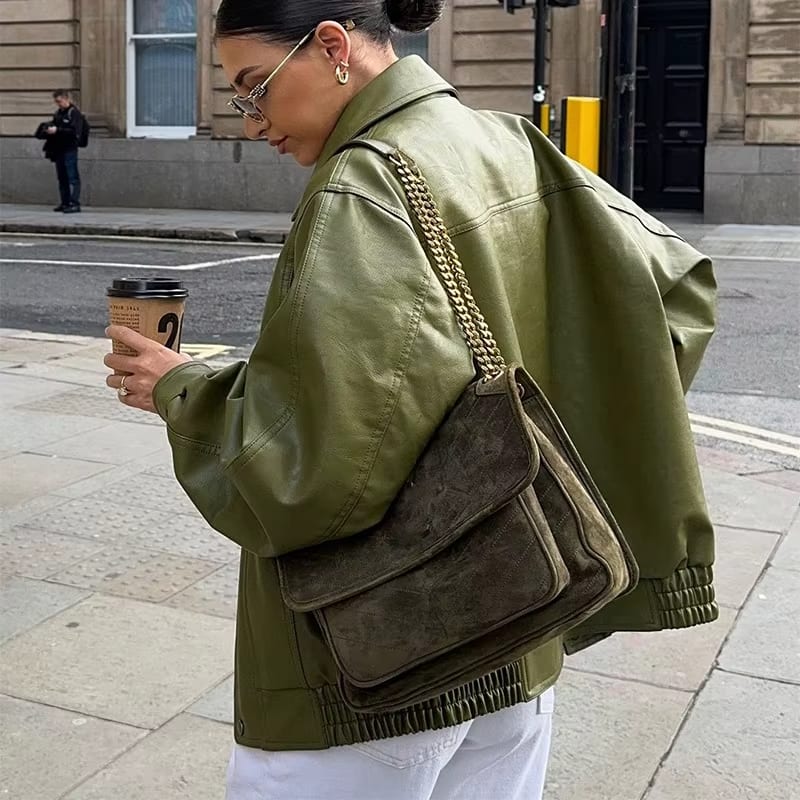 Félicienne - Oversized Leather Jacket
