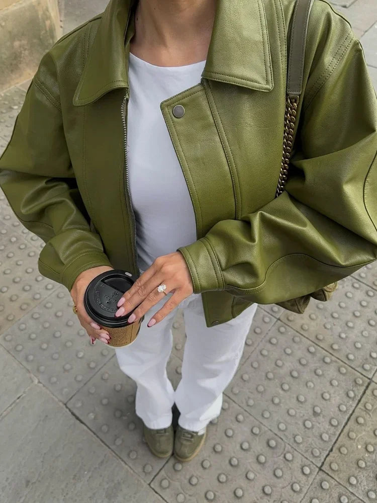 Félicienne - Oversized Leather Jacket