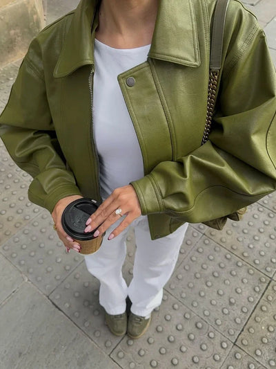Félicienne - Oversized Leather Jacket