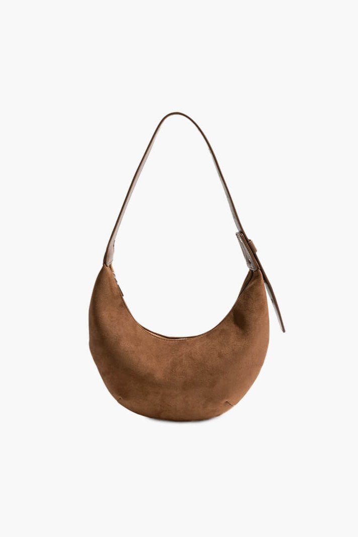 Lydia - Suede Bag Halfmoon Faux