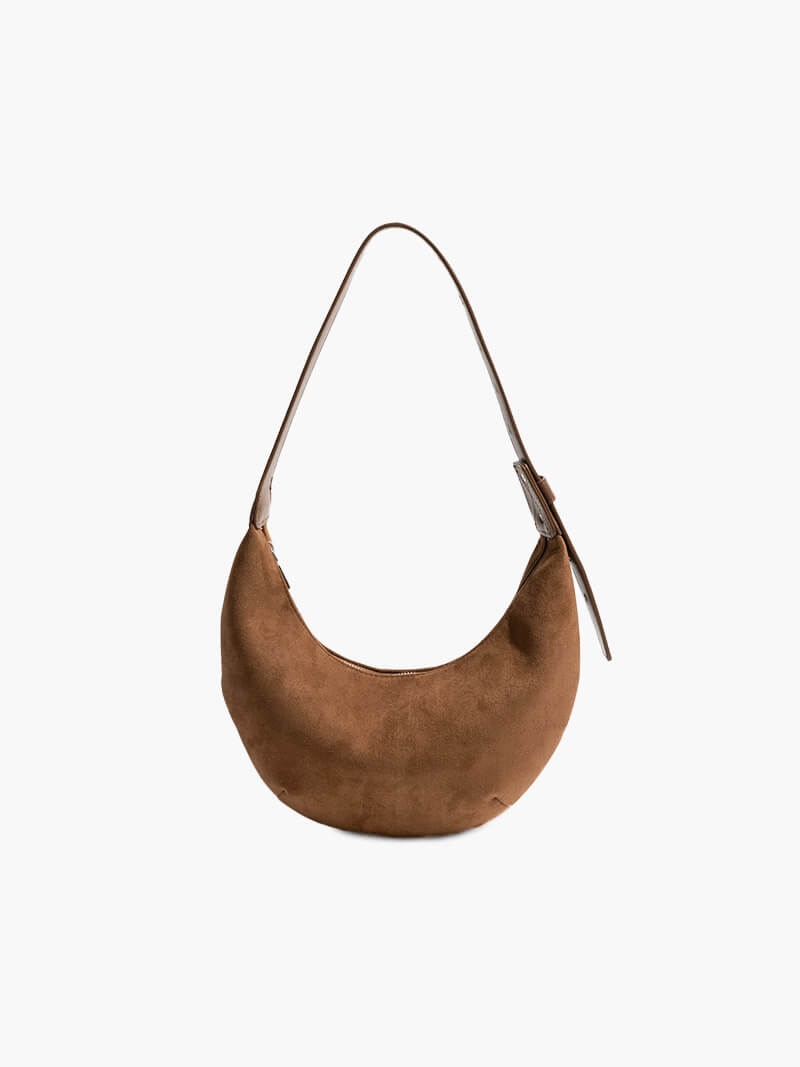 Lydia - Suede Bag Halfmoon Faux
