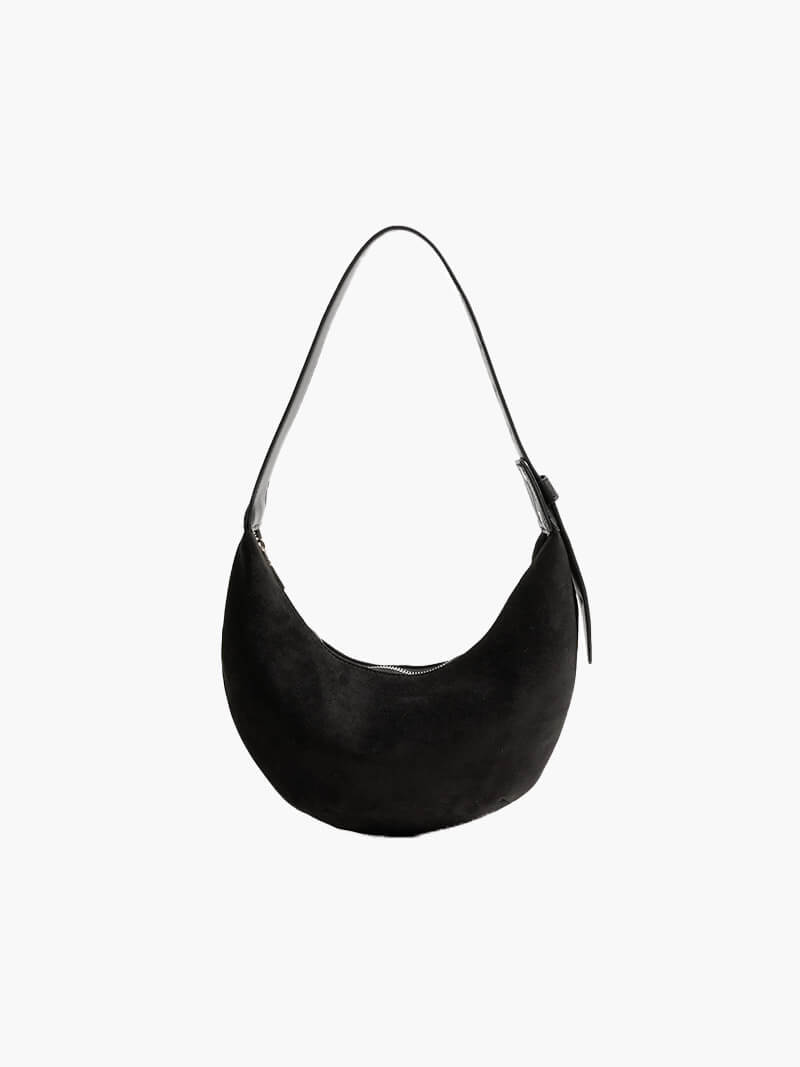 Lydia - Suede Bag Halfmoon Faux