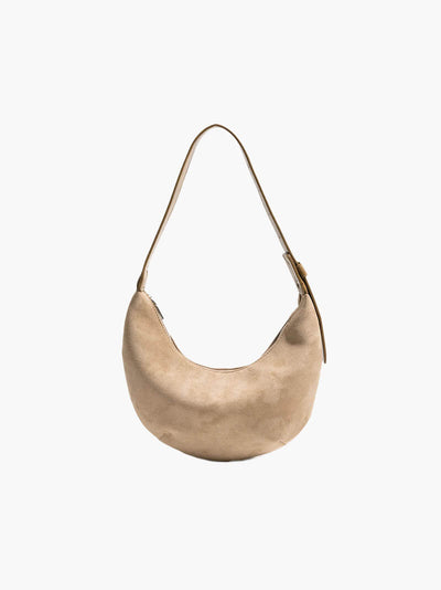 Lydia - Suede Bag Halfmoon Faux