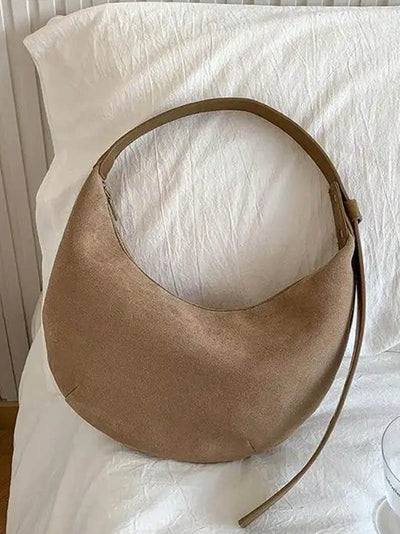Lydia - Suede Bag Halfmoon Faux