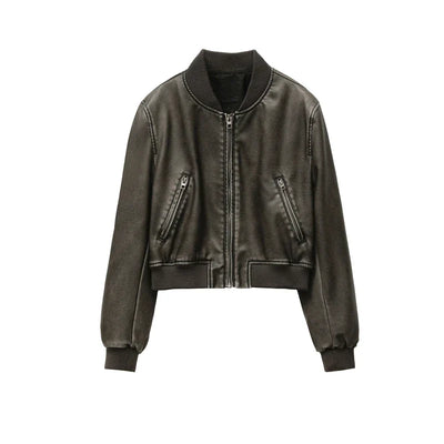 Amira - Leather Bomber Jacket