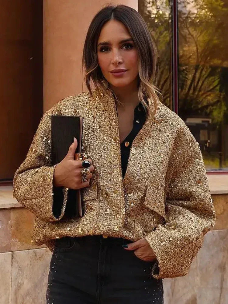 Evelyn - Sequin Bomber Jacket