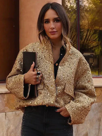 Evelyn - Sequin Bomber Jacket