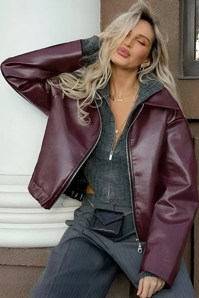 Rachelle - Leather Bomber Jacket