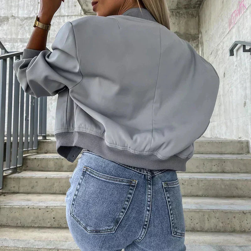 Lizzie - Cropped Bomber Jacket