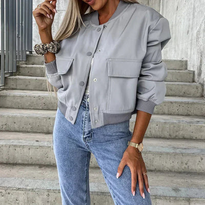 Lizzie - Cropped Bomber Jacket