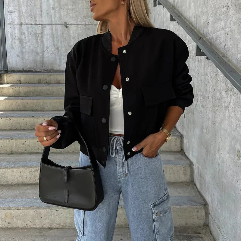 Lizzie - Cropped Bomber Jacket