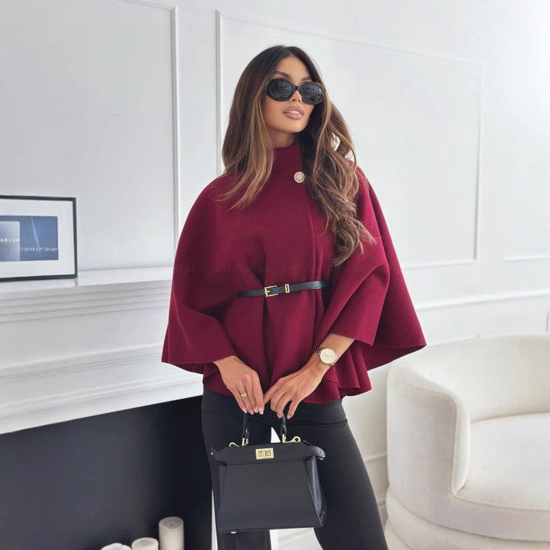 Lonne - Wool Blend Tailored Belted Cape Coat